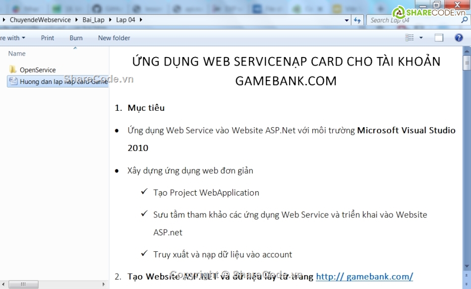 web service,Lap web services,5 bài LAP thực hành,World Wide Web Consortium,Chuyên đề Webservice